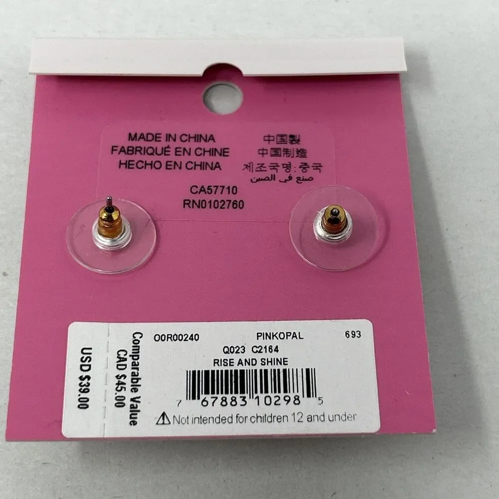 Kate Spade New York Rise And Shine Stud Earrings Pink Opal New